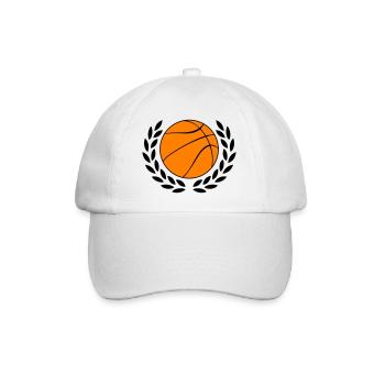 Basketball-Icon in kräftigem Orange - Baseballkappe - Weiß/Weiß - Vorne