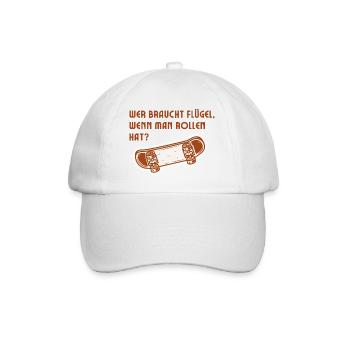 Roulettes au lieu d’ailes Skateboard qui dit - Casquette classique - blanc/blanc - Devant