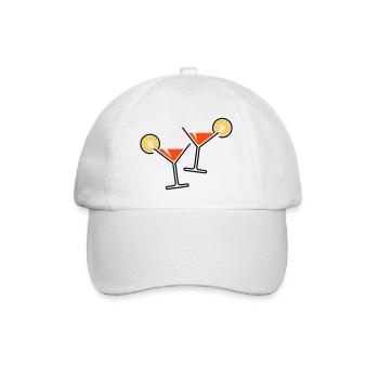 2 Cocktail Glasses / Cocktail / Martini + (Orange) - Baseball Cap - white/white - Front