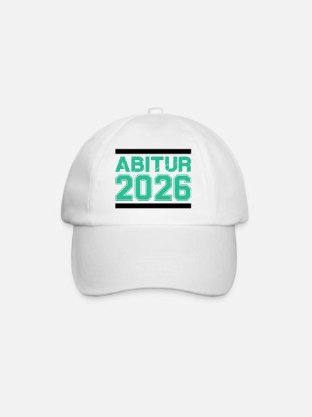 Abitur 2026 Abschluss – Raues Finish - Baseballkappe - Weiß/Weiß