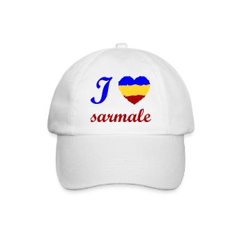 Ich liebe Sarmale und Rumänien - Baseballkappe - Weiß/Weiß - Vorne