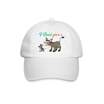 Es ist mir völlig egal, lustiges Esel-Humor-Design - Baseballkappe - Weiß/Weiß - Vorne