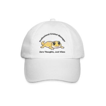 Zero Thoughts Just Vibes Gecko - Baseball Cap - white/white - Front