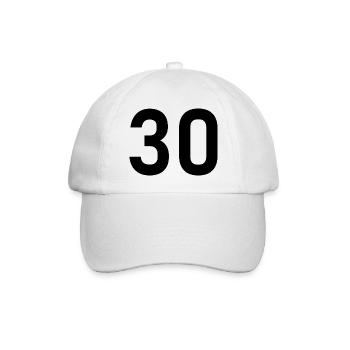 30. 30 ANS. 30e ANNIVERSAIRE. ANNIVERSAIRE 30 ANS. - Casquette classique - blanc/blanc - Devant