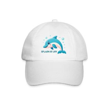Dolphin splashing happily - Baseball Cap - white/white - Front