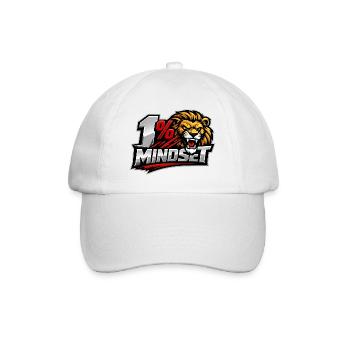 1% Mindset Lion Logo - Baseball Cap - white/white - Front