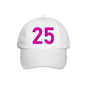25. 25 ANS. 25e ANNIVERSAIRE. ANNIVERSAIRE 25 ANS. - Casquette classique - blanc/blanc - Devant