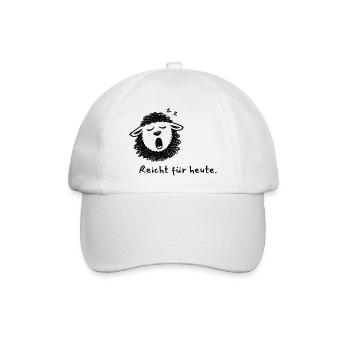 Reicht für heute - Schwarzes Schaf Humor Edition - Baseballkappe - Weiß/Weiß - Vorne