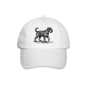 Schnauzer Sketch – Hund Design minimalistisch - Baseballkappe - Weiß/Weiß - Vorne