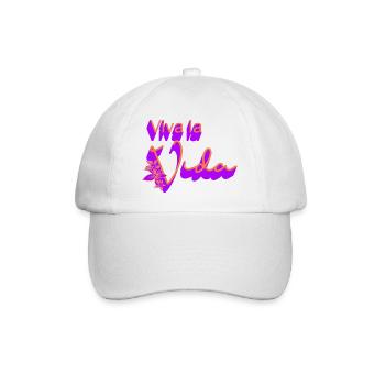 Auf das Leben Blumen-Design - Baseballkappe - Weiß/Weiß - Vorne