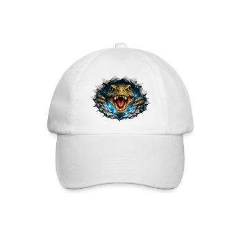 T-Rex breakthrough from crack - Baseball Cap - white/white - Front
