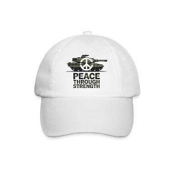 Peace Over Tanks Emblem - Baseball Cap - white/white - Front