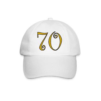 70. 70 ANS. 70e ANNIVERSAIRE. ANNIVERSAIRE 70 ANS. - Casquette classique - blanc/blanc - Devant
