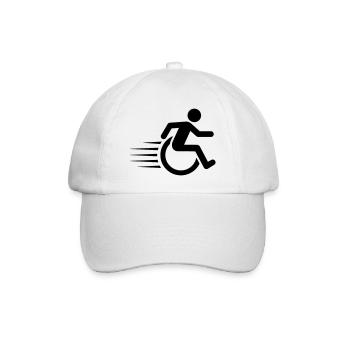 Rollstuhlfahrer unterwegs # - Baseballkappe - Weiß/Weiß - Vorne