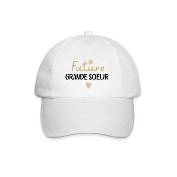 Enfant Future Grande Soeur 2026 Je Vais Etre Grand - Casquette classique - blanc/blanc - Devant