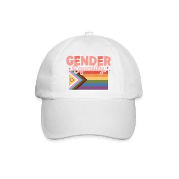 Gender Equality Pride Flag Statement Design CSD - Baseballkappe - Weiß/Weiß - Vorne