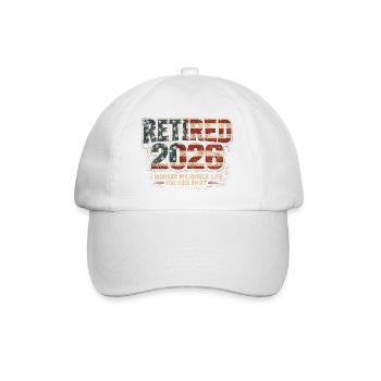 Rente 2026 – dafür habe ich mein ganzes Leben gear - Baseballkappe - Weiß/Weiß - Vorne