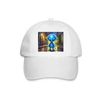 Blue funny and laughing monster - Baseball Cap - white/white - Front