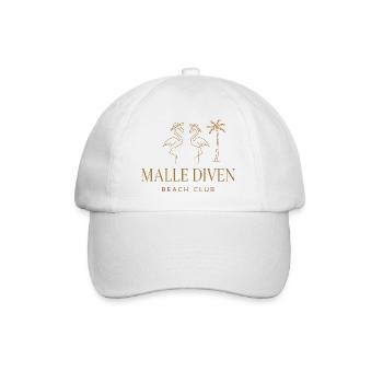 Malle Diven Beach Club Flamingo Mallorca Party  - Baseballkappe - Weiß/Weiß - Vorne