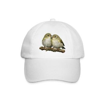 Chiffchaff auf Ast küssen - Baseballkappe - Weiß/Weiß - Vorne