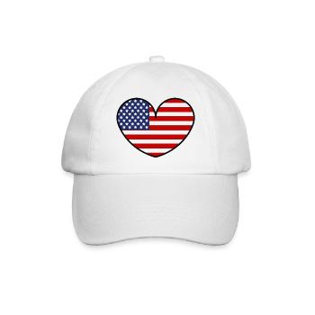 Cœur du drapeau américain - Casquette classique - blanc/blanc - Devant