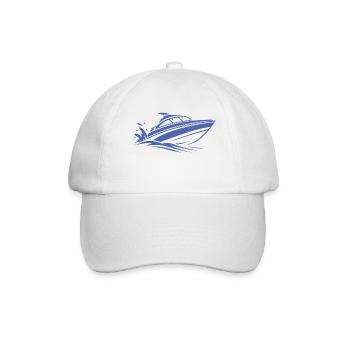 Minimalistische Motorboot Surfen Sommer Wasser  - Baseballkappe - Weiß/Weiß - Vorne