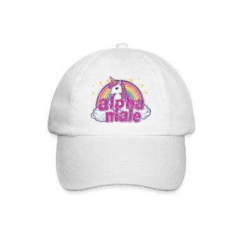 alphaMaleUnicorn - Baseballkappe - Weiß/Weiß - Vorne