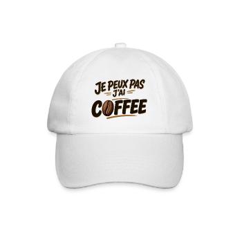 Je peux pas j’ai Coffee - Casquette classique - blanc/blanc - Devant