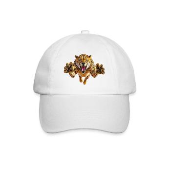 Cheetah in the Leap - Baseball Cap - white/white - Front