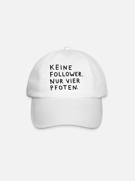 Keine Follower, nur vier Pfoten – Spruch "Hund" - Baseballkappe - Weiß/Weiß