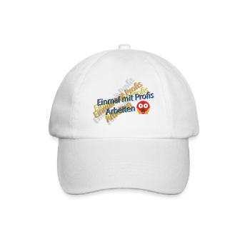Einmal_mit_Profis_2 - Baseballkappe - Weiß/Weiß - Vorne