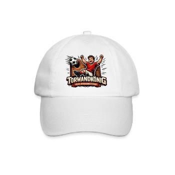 Torwandkönig – Oben links reingezirkelt - Baseballkappe - Weiß/Weiß - Vorne
