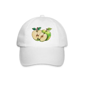 Motif de fruits coupés en demi-pomme verte - Casquette classique - blanc/blanc - Devant