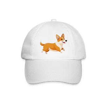 Corgi running - Baseball Cap - white/white - Front