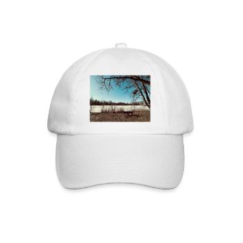 Winter landscape by the lake - Baseball Cap - white/white - Front
