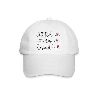 Mutter der Braut handgeschriebener Schriftzug mit  - Baseballkappe - Weiß/Weiß - Vorne
