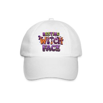 Resting Witch Face – lustiger Halloween-T-Shirt-Zaun - Baseballkappe - Weiß/Weiß - Vorne