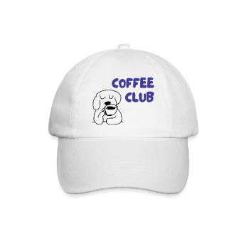 Kaffee Club Hund Illustration - Baseballkappe - Weiß/Weiß - Vorne
