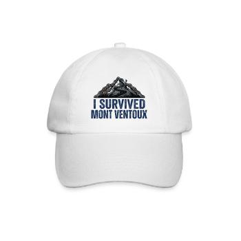Ich habe Mont Ventoux Radkunst überlebt - Baseballkappe - Weiß/Weiß - Vorne