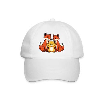 Fuchsfamilie - Baseballkappe - Weiß/Weiß - Vorne