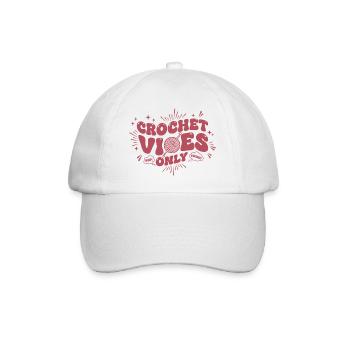 Crochet Vibes Only Funny Crochet Lover Yarn - Baseball Cap - white/white - Front
