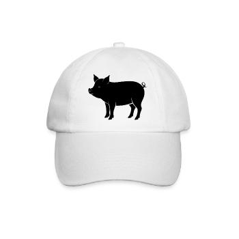 pig - Baseball Cap - white/white - Front