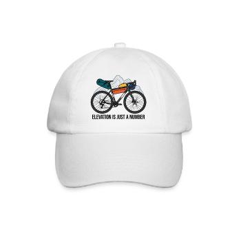 Elevation Is Just A Number Gravel Bikepacking Art - Baseball Cap - white/white - Front