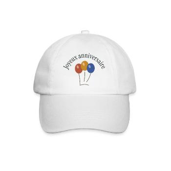 JOYEUX ANNIVERSAIRE. HAPPY BIRTHDAY. ANNIVERSAIRE. - Casquette classique - blanc/blanc - Devant