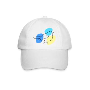 Lineart Blue with Pastel Shapes - Baseball Cap - white/white - Front