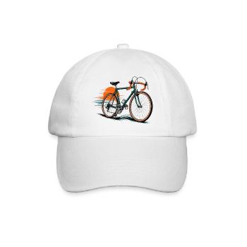 Bicycle icon with sunny background - Baseball Cap - white/white - Front