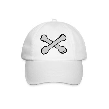 Crossing Bones Silhouette - Baseball Cap - white/white - Front