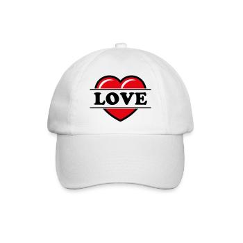 Heart / Heart / Love (Black 2C) - Baseball Cap - white/white - Front