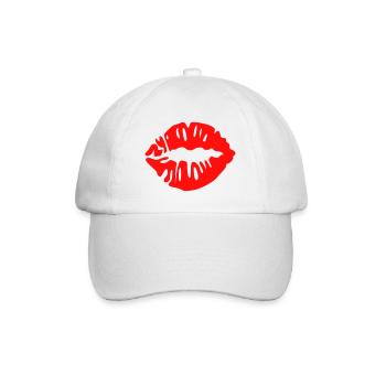 lippen - kuss - Baseballkappe - Weiß/Weiß - Vorne