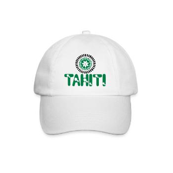 polynesische Tätowierung Tiara Tahiti Karte - Baseballkappe - Weiß/Weiß - Vorne